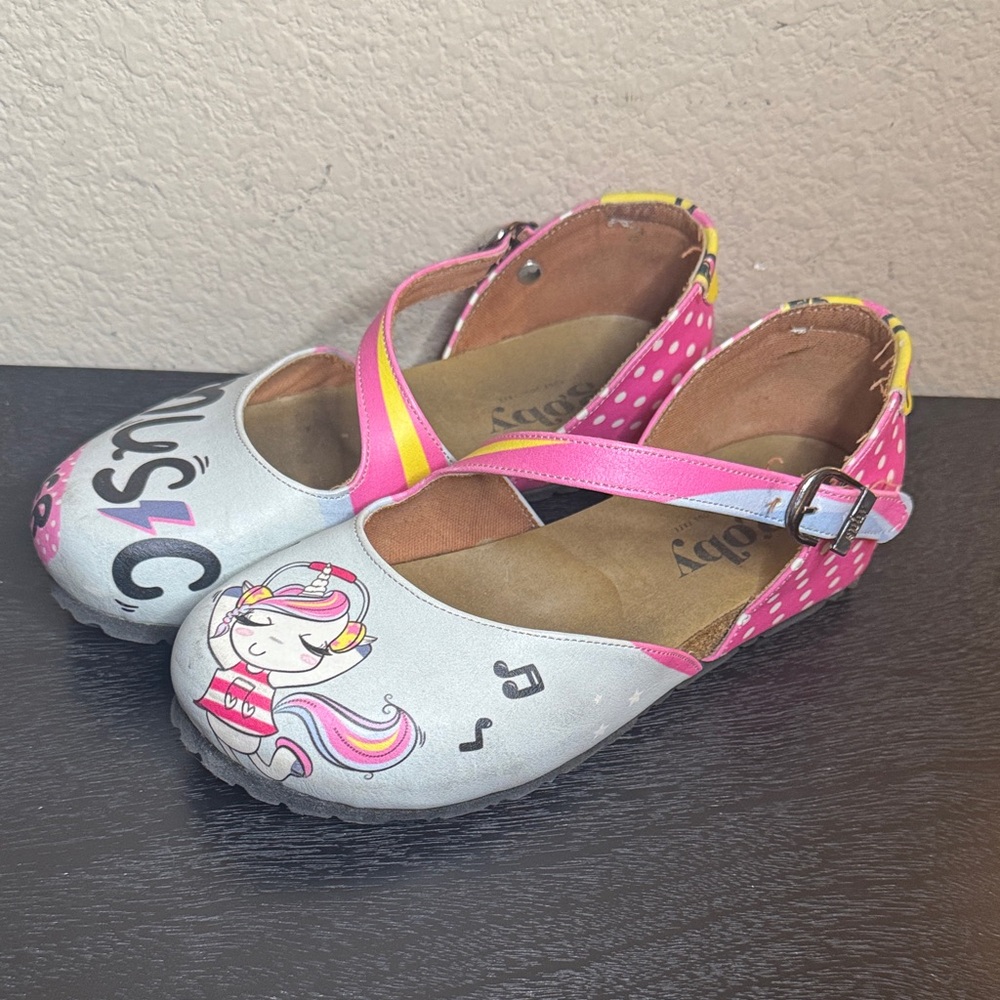 Goby Unicorn Music Lover Mary Jane Clogs Size 37 or US 6.5